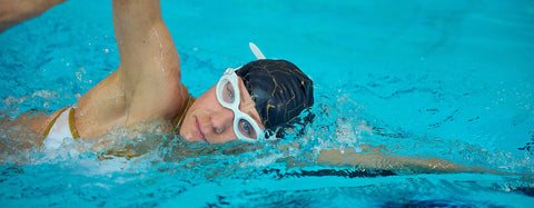 Swimming goggles available with clear lenses